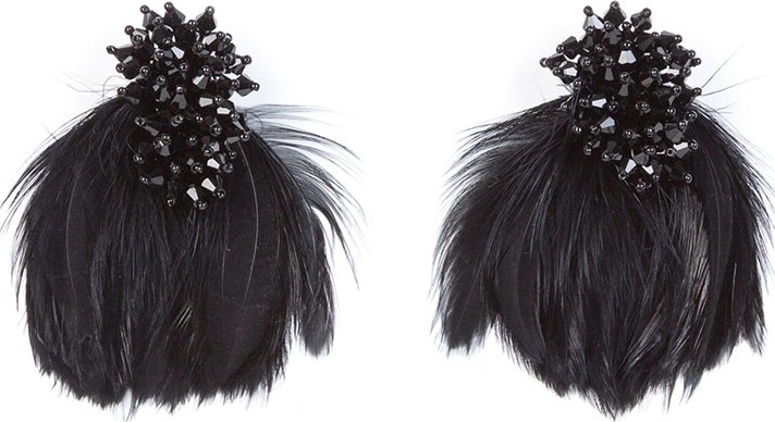 Mignonne Gavigan New York Mini Delaney Bead & Feather Drop Earrings