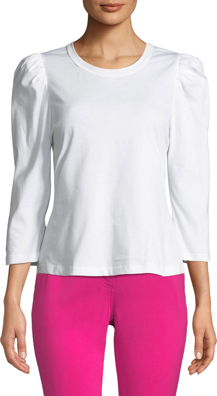 A.L.C. Karlie Crewneck 3/4-Sleeve Cotton Tee