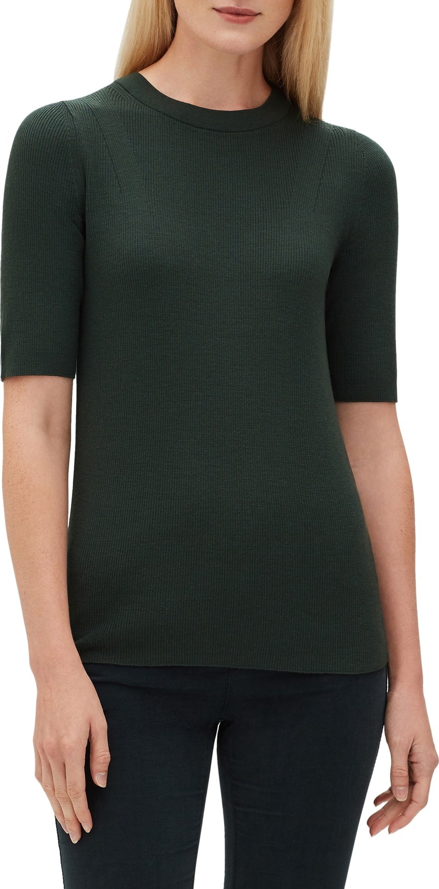 Lafayette 148 New York Ribbed Merino Wool Sweater