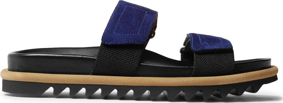 Dries Van Noten Suede-Trimmed Webbing Sandals