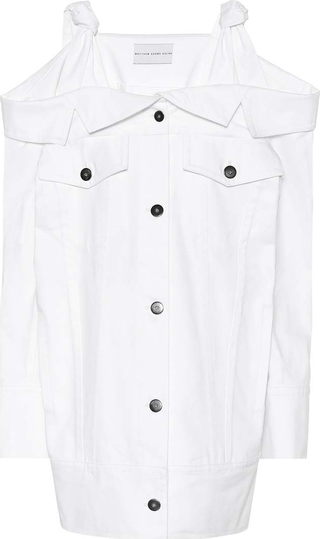 Matthew Adams Dolan Off-the-shoulder denim dress