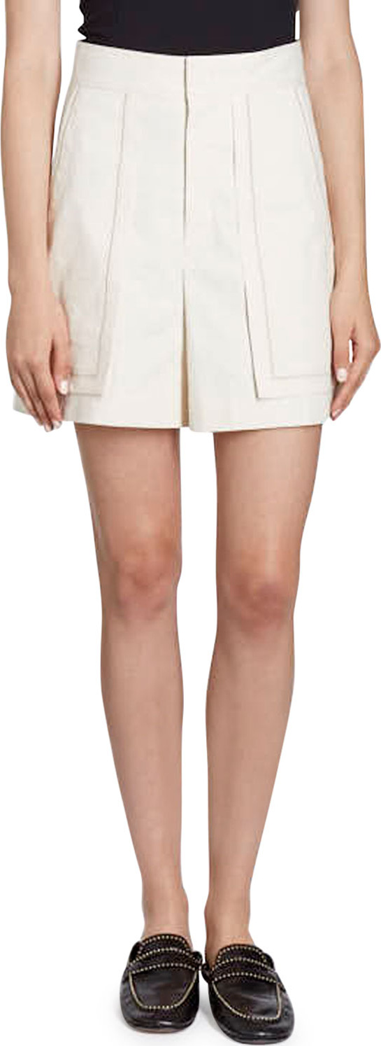 Isabel Marant Lucky High-Waist Patch-Pocket Shorts
