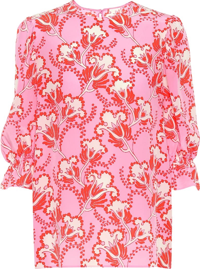 Valentino Floral silk crêpe blouse