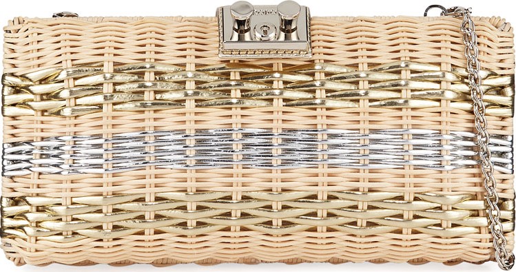 RODO Metallic Wicker Clutch Bag