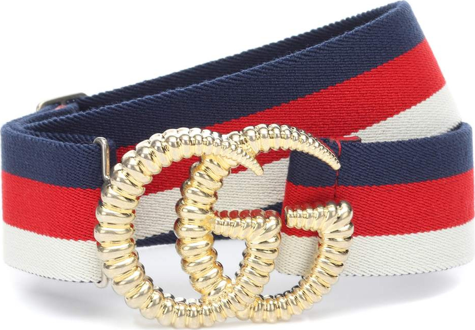 Gucci GG striped web belt