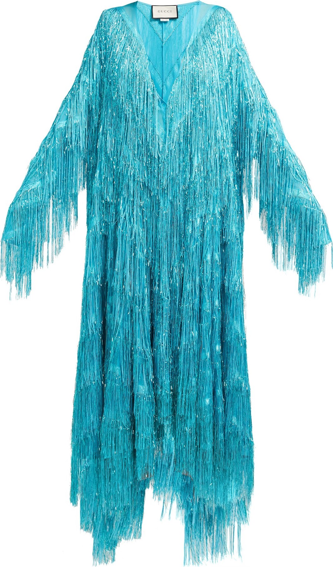 Gucci Metallic-fringed fil-coupé gown