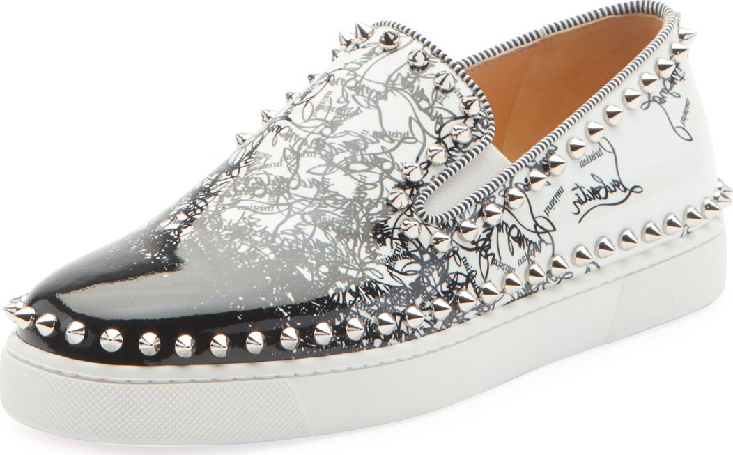 Christian Louboutin Pik Boat Patent Degraloubi Red Sole Sneakers