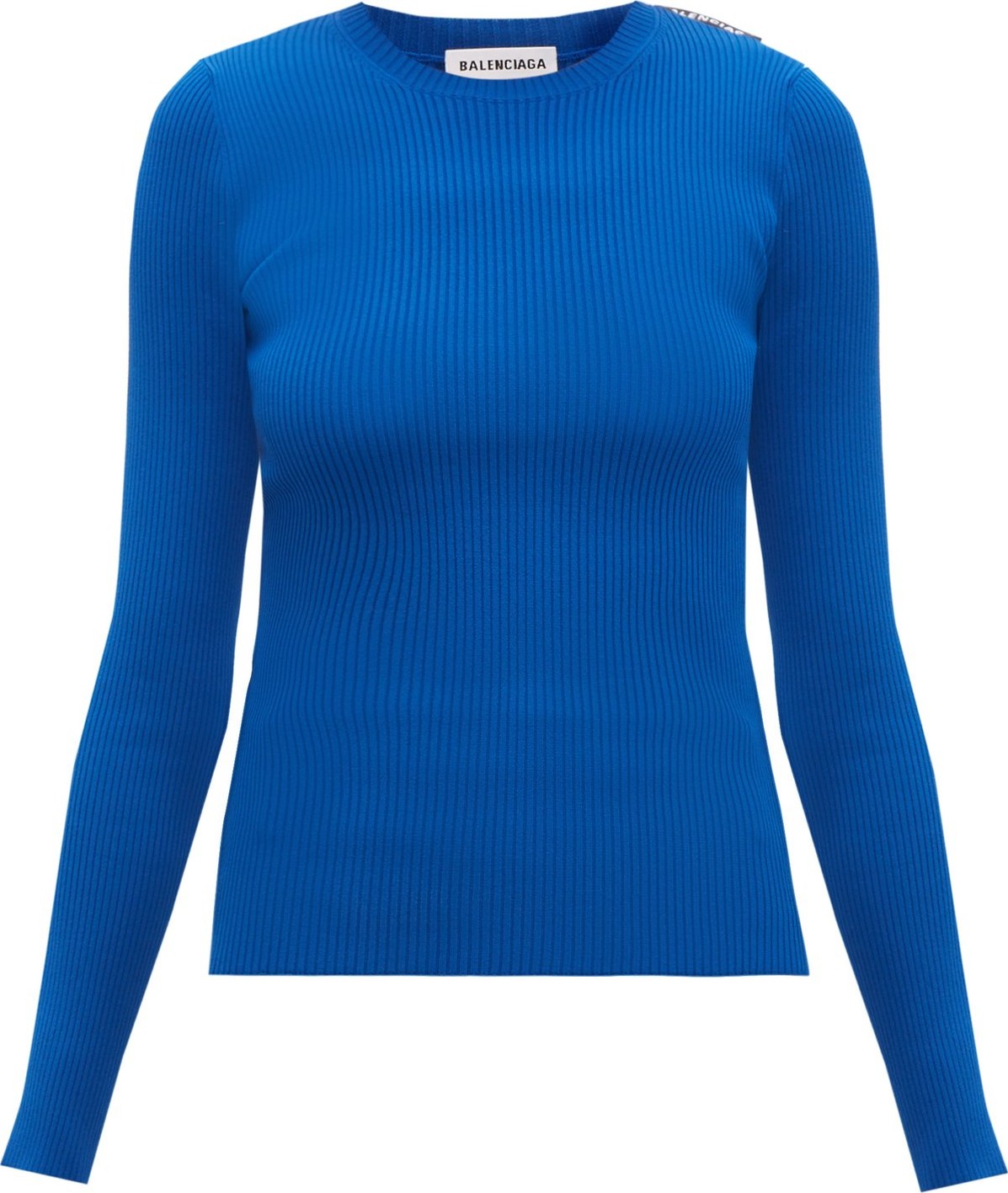 Balenciaga Logo-tab ribbed sweater