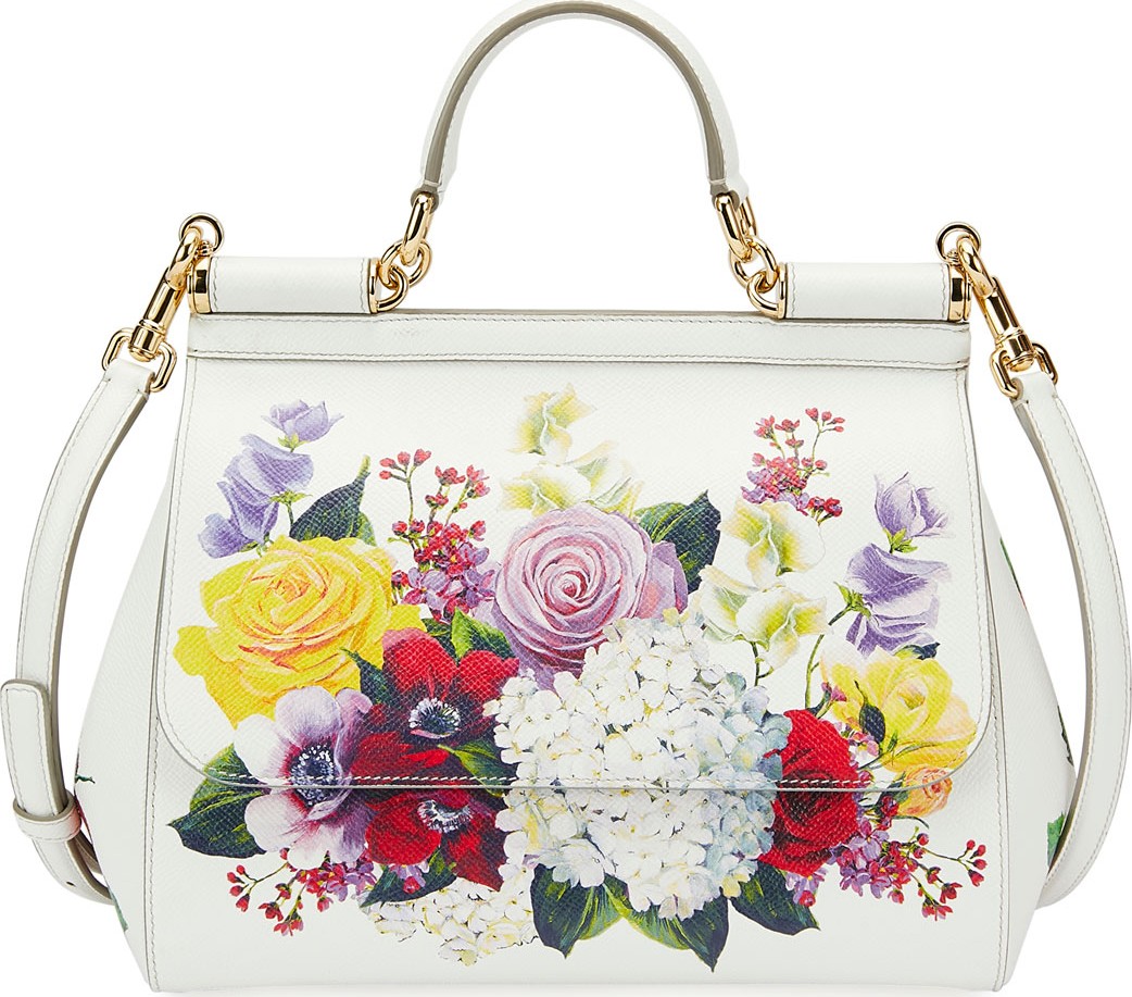 Dolce & Gabbana Sicily Medium St. Dauphine Flower Shoulder Bag
