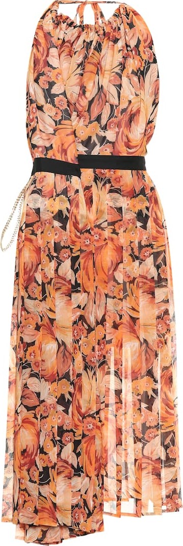 Y/Project Floral chiffon halter dress