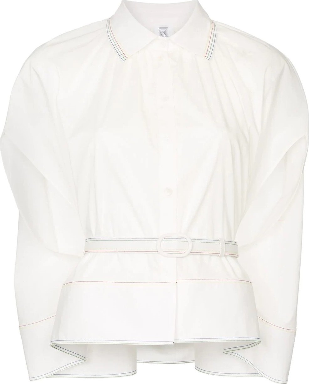 Rosie Assoulin Caped button-down cotton-blend shirt