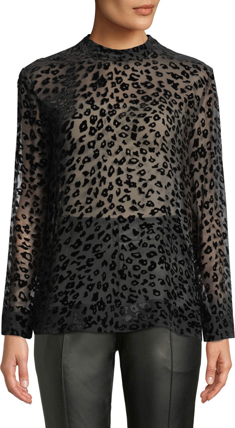 Rag & Bone Gia Leopard-Print Velvet Burnout Tee