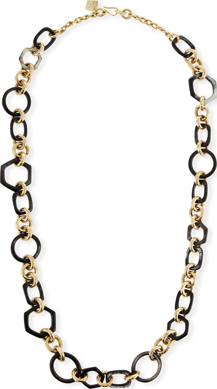Ashley Pittman Shauri Dark Horn Link Necklace