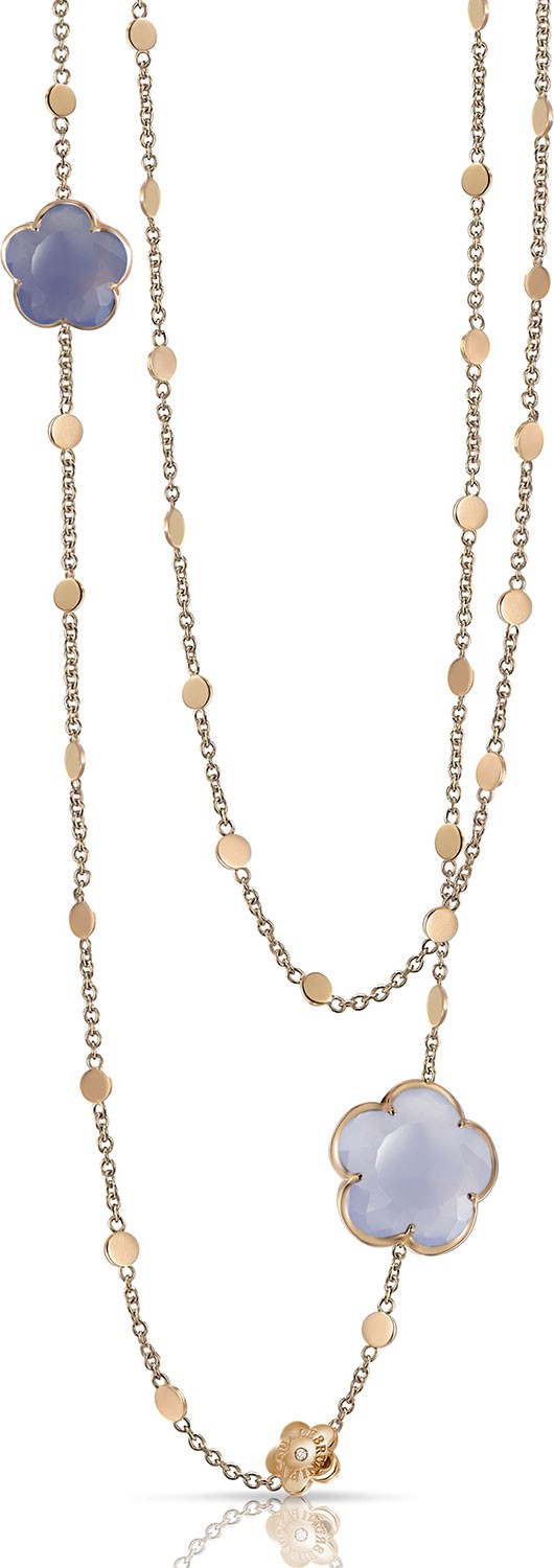 Pasquale Bruni Bon Ton 18k Rose Gold Chalcedony-Station Necklace, 40"L