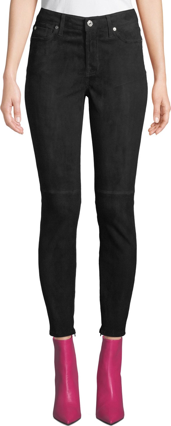 7 For All Mankind The Ankle Skinny Suede Jeans