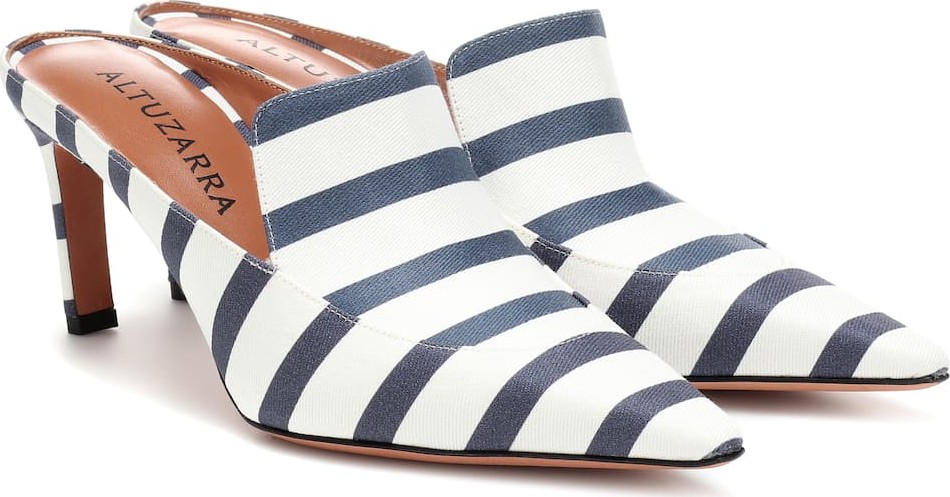 Altuzarra David striped canvas mules