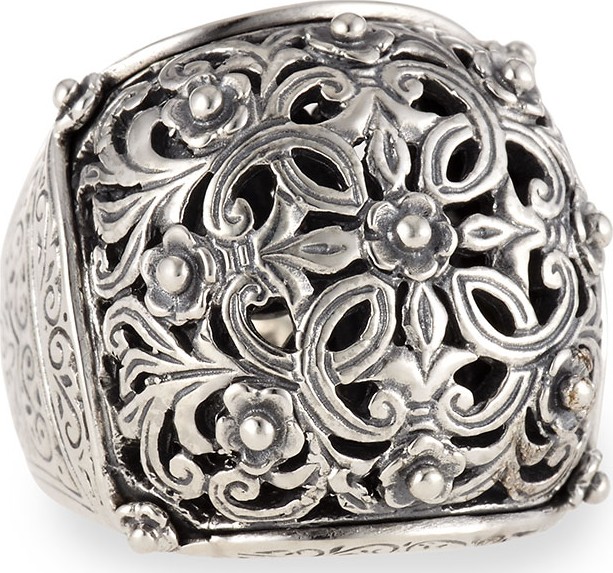 Konstantino Sterling Silver Domed Scroll Ring