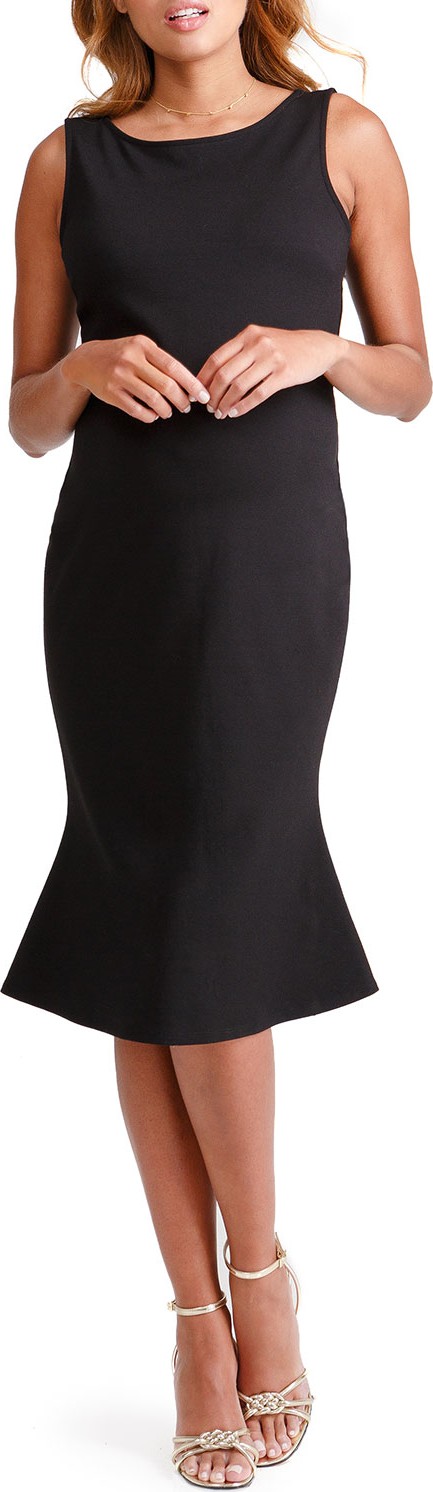 Ingrid & Isabel Maternity Sleeveless Tulip-Hem Ponte Dress