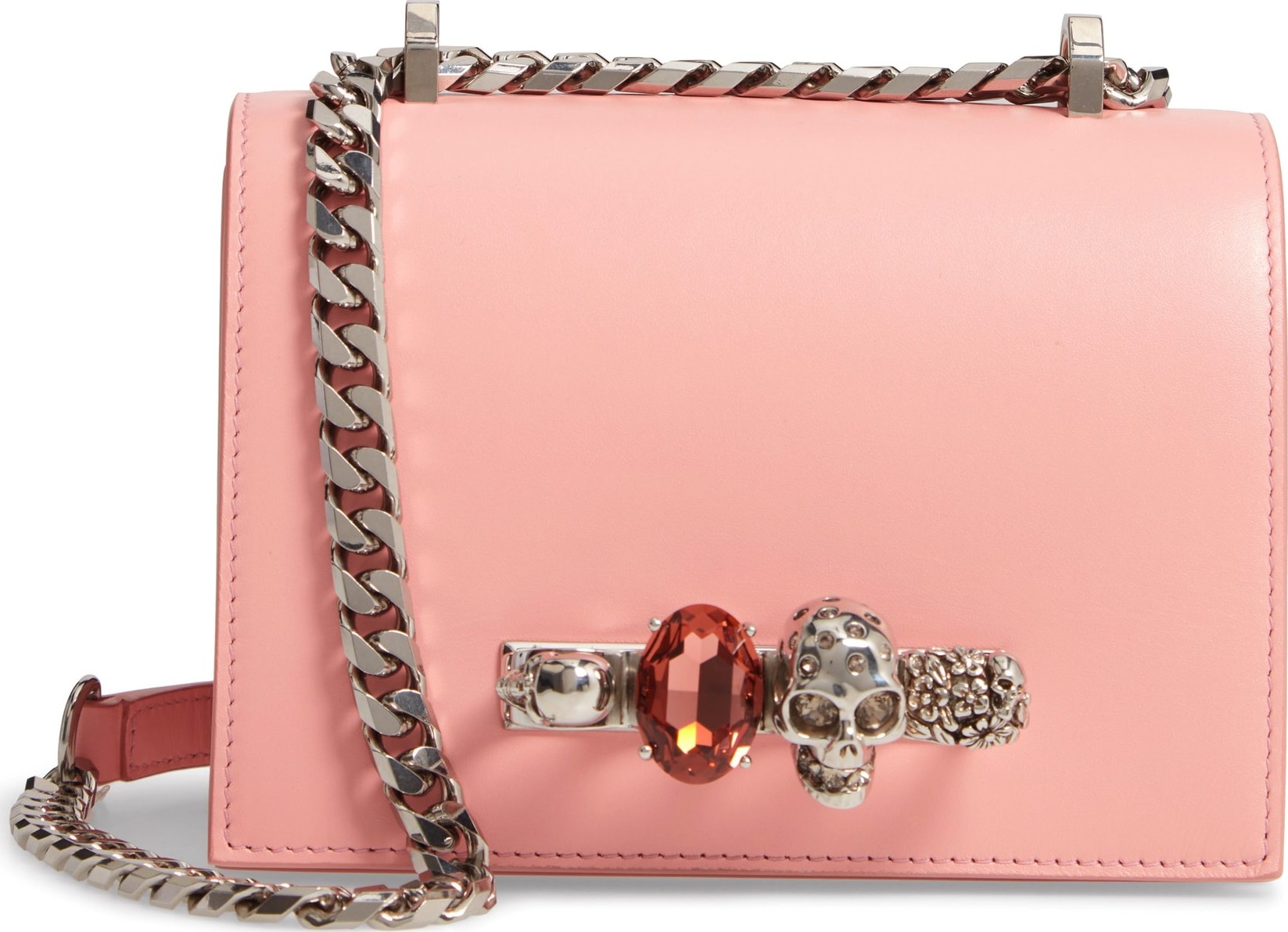 Alexander McQueen Leather Crossbody Knuckle Bag