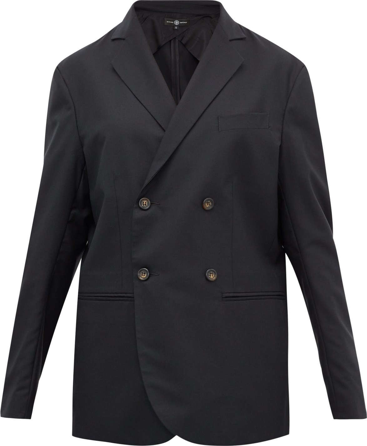 Edward Crutchley Double-breasted wool-crepe blazer