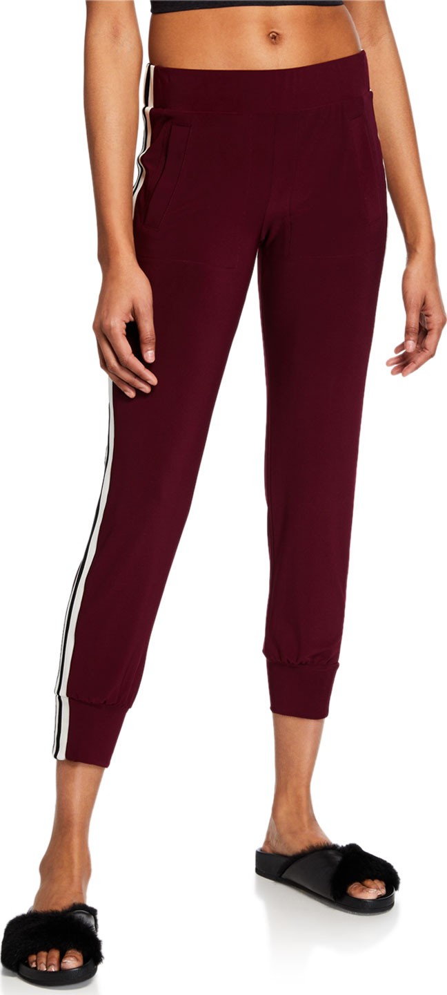 Norma Kamali Mid-Rise Side-Striped Jog Pants