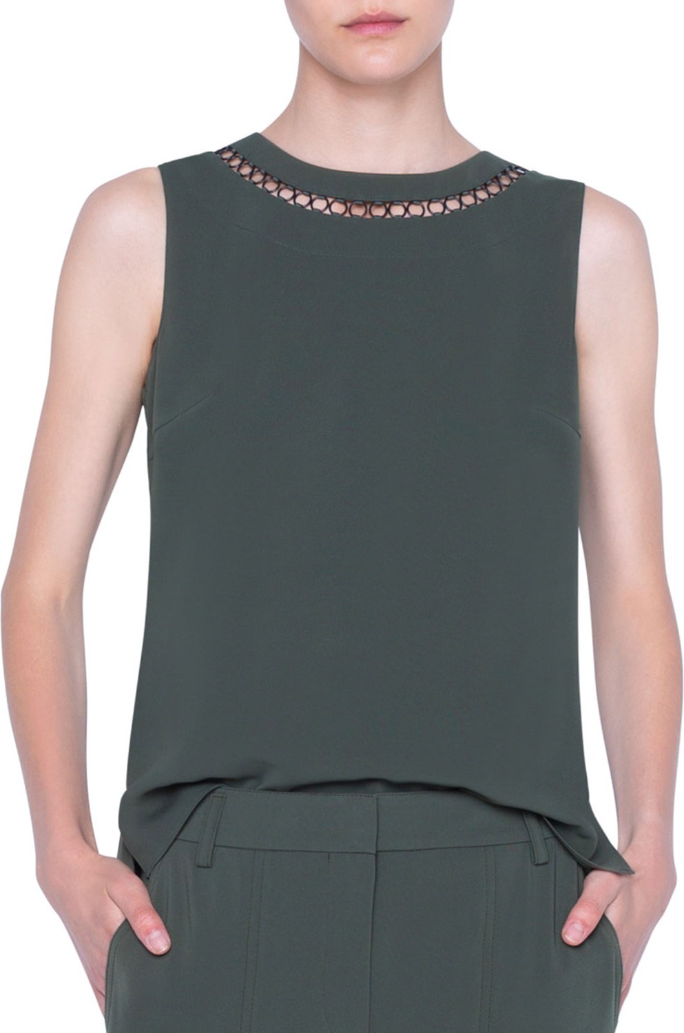 Alaïa Wide Denim & Leather Belt