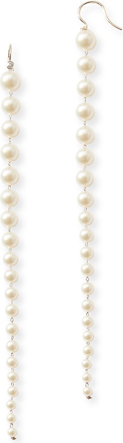 Mizuki 14k Gold Graduated Akoya Pearl Drop Earrings