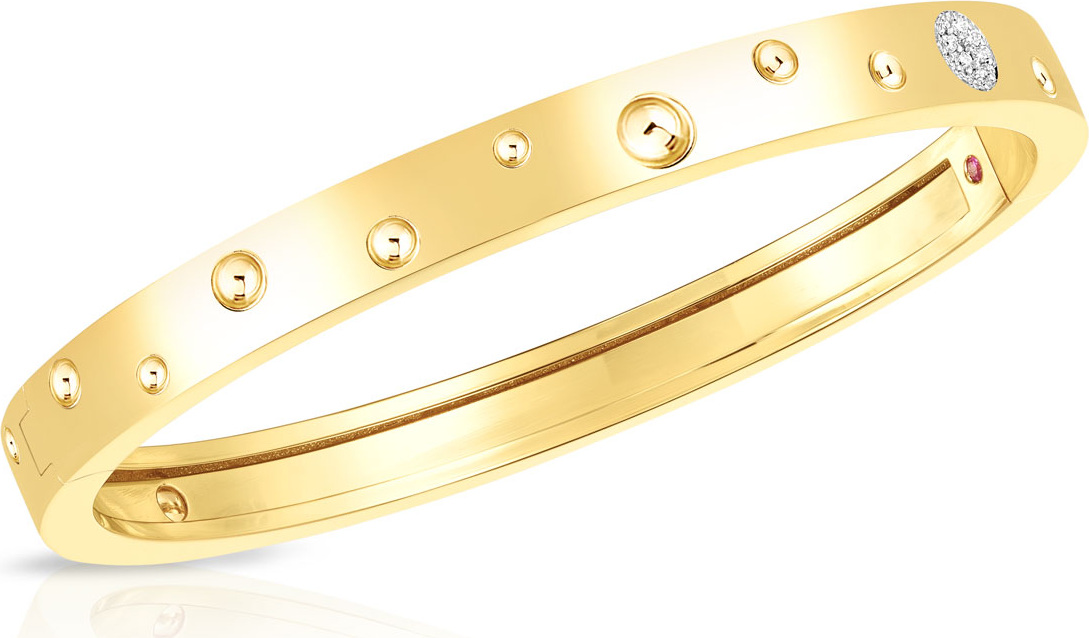 Roberto Coin Pois Moi Luna 18k Gold Thin Bangle