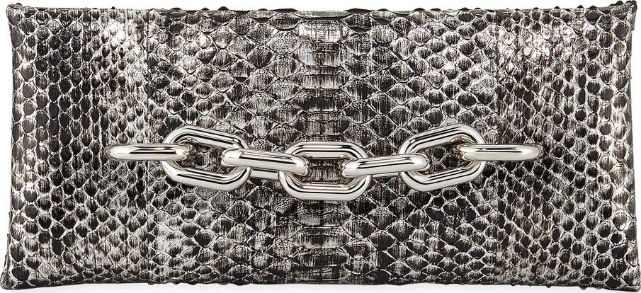 TOM FORD Python Chain-Handle Clutch Bag