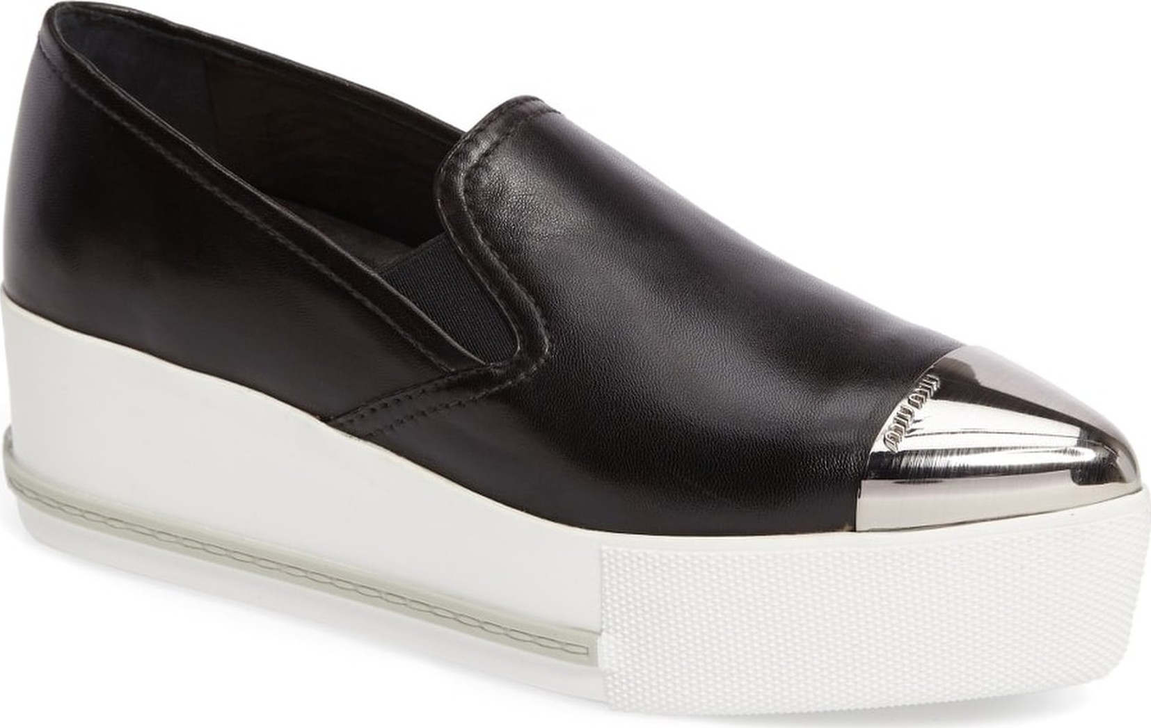 Miu Miu Metal Cap Toe Platform Sneaker