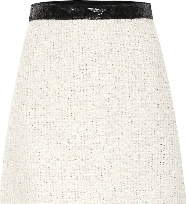 Miu Miu Embellished tweed miniskirt