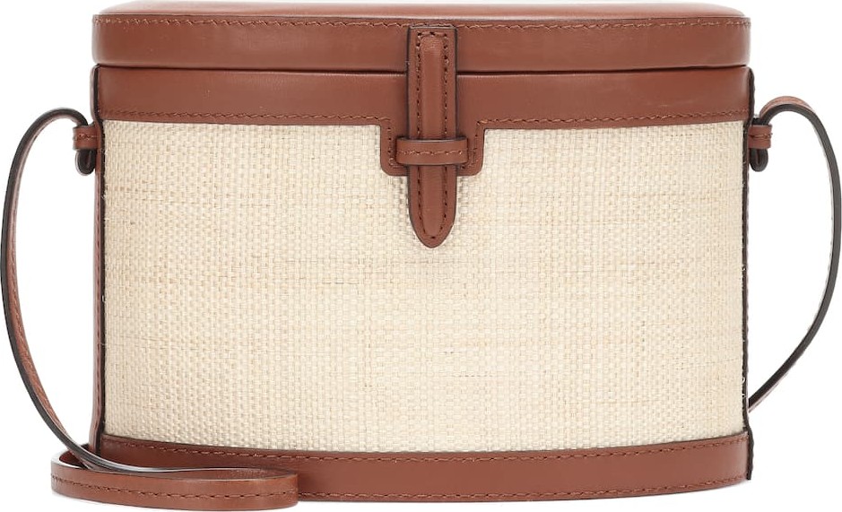 Hunting Season The Round Trunk raffia shoulder bag