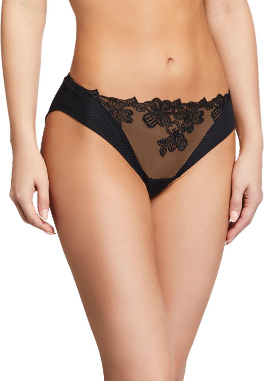 La Perla Anastasia Medium Lace-Front Bikini Briefs