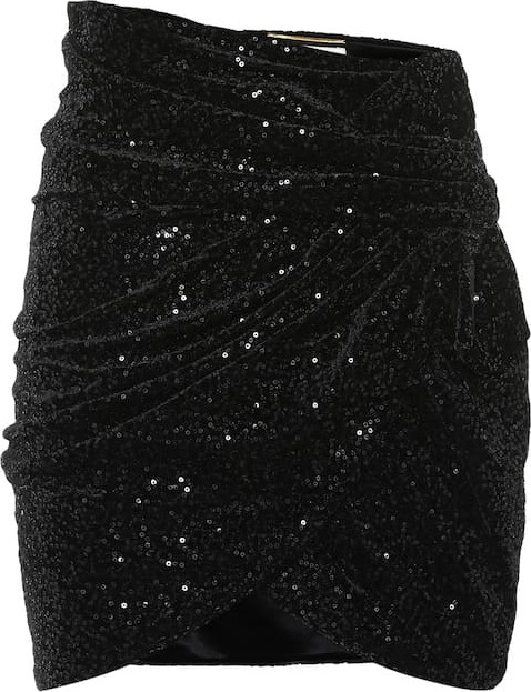 Saint Laurent Sequined velvet miniskirt