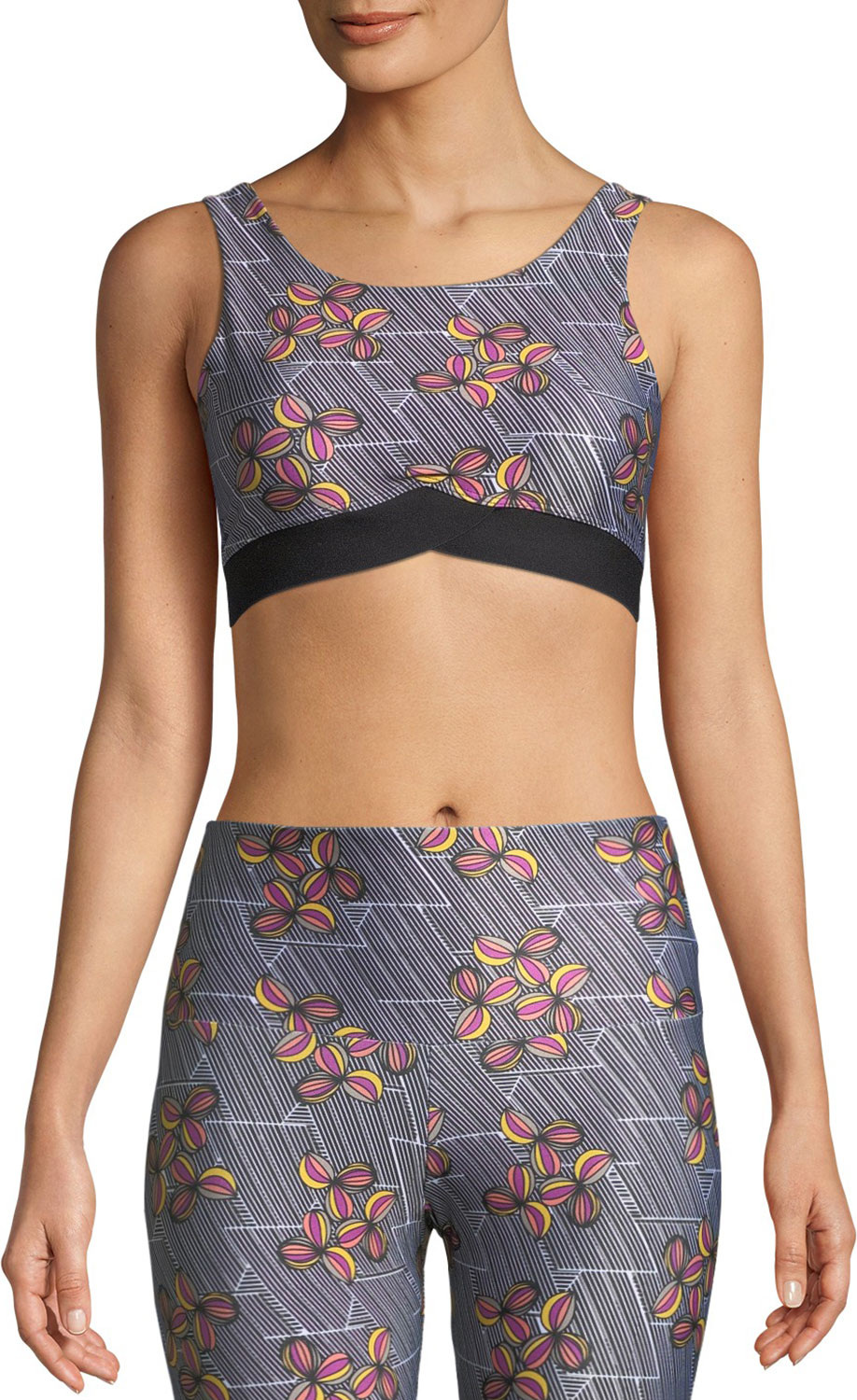 ONZIE Shape Strappy-Back Printed Sports Bra