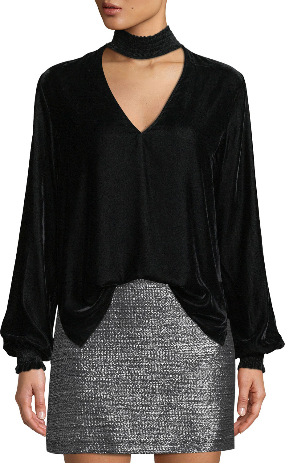 Bailey 44 Truth Serum Velvet Mock-Neck Top