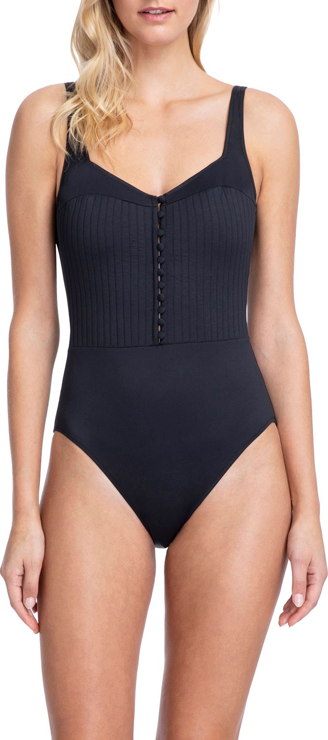 Gottex Bardot Button-Front One-Piece Swimsuit - Extra Coverage
