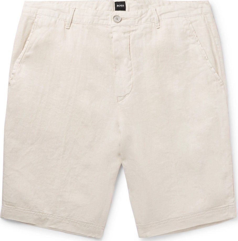 HUGO BOSS Slice Slim-Fit Linen Shorts