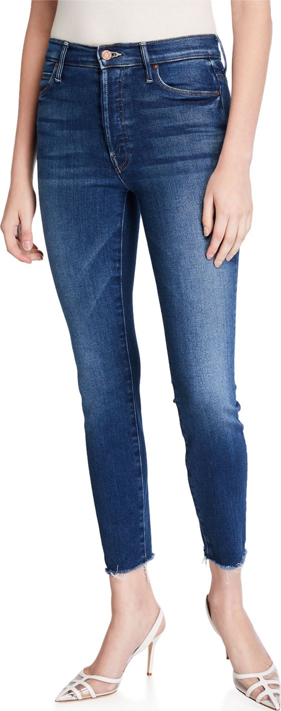 MOTHER The Stunner Ankle Fray Skinny Jeans