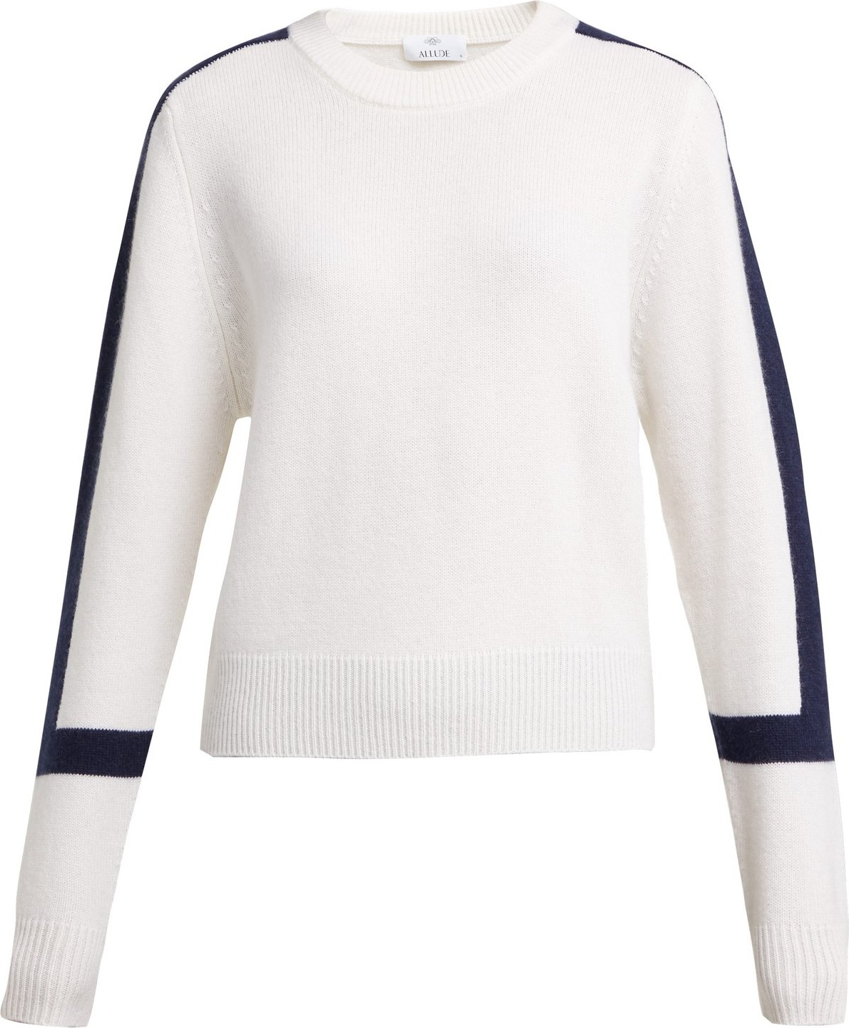 Allude Contrast-block cashmere sweater