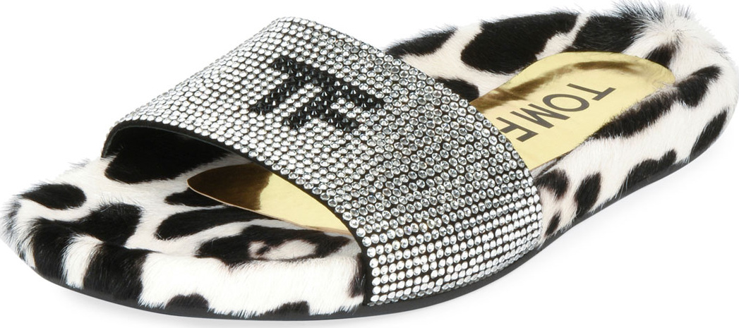 TOM FORD TF Pool Slide Sandal with Crystals