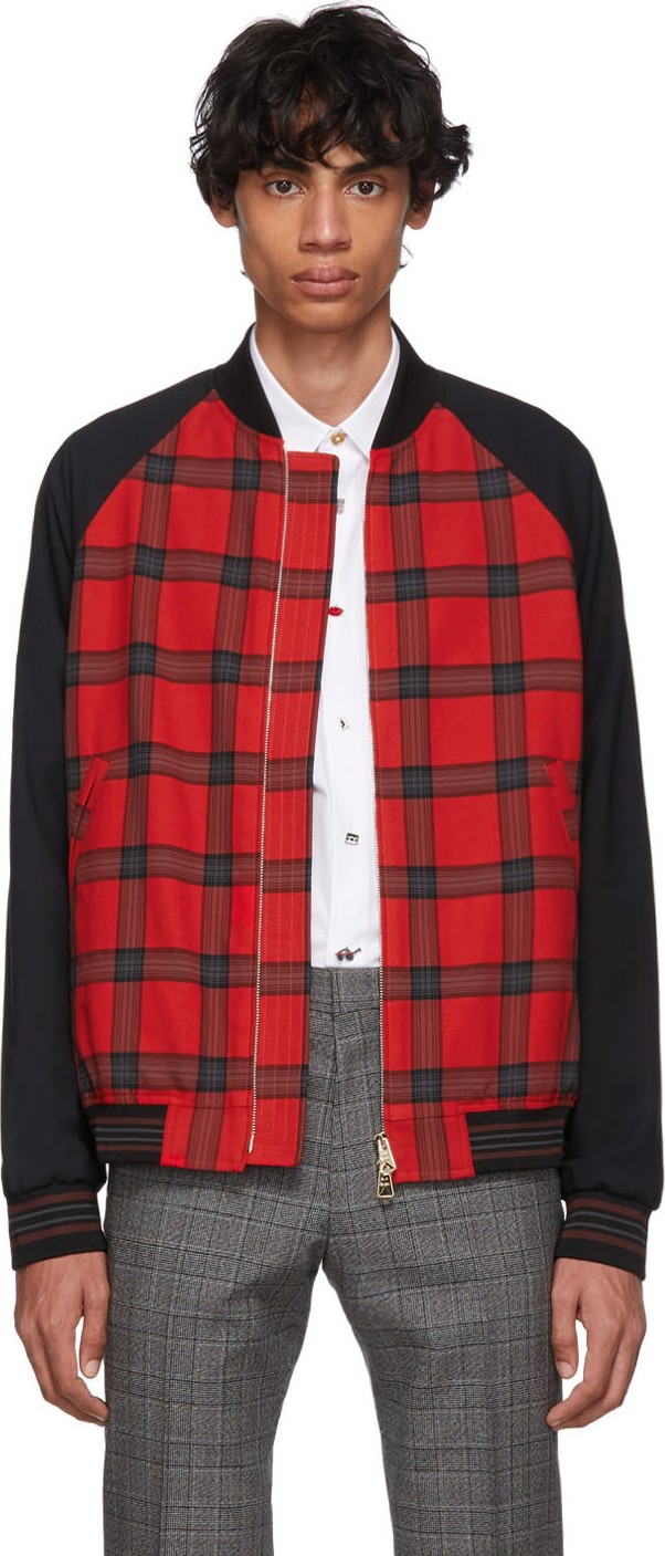 Paul Smith Red & Black Check Bomber Jacket