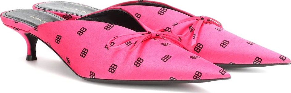 Balenciaga BB Knife satin mules