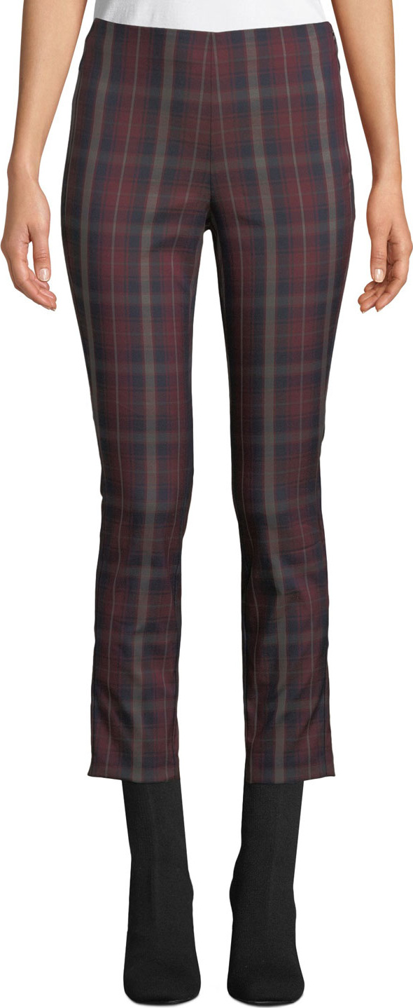 Rag & Bone Simone Cropped Skinny Plaid Trousers
