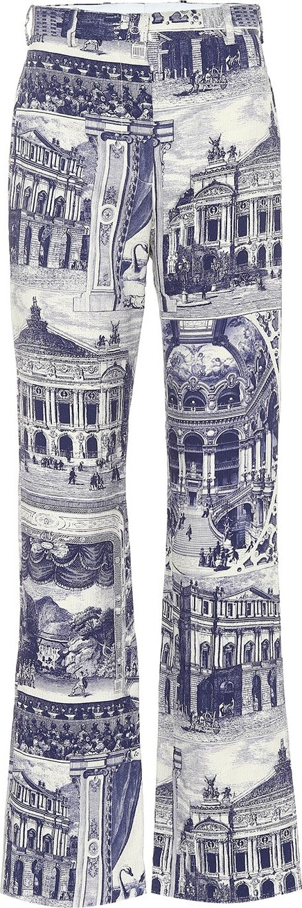 Acne Studios Printed linen blend trousers