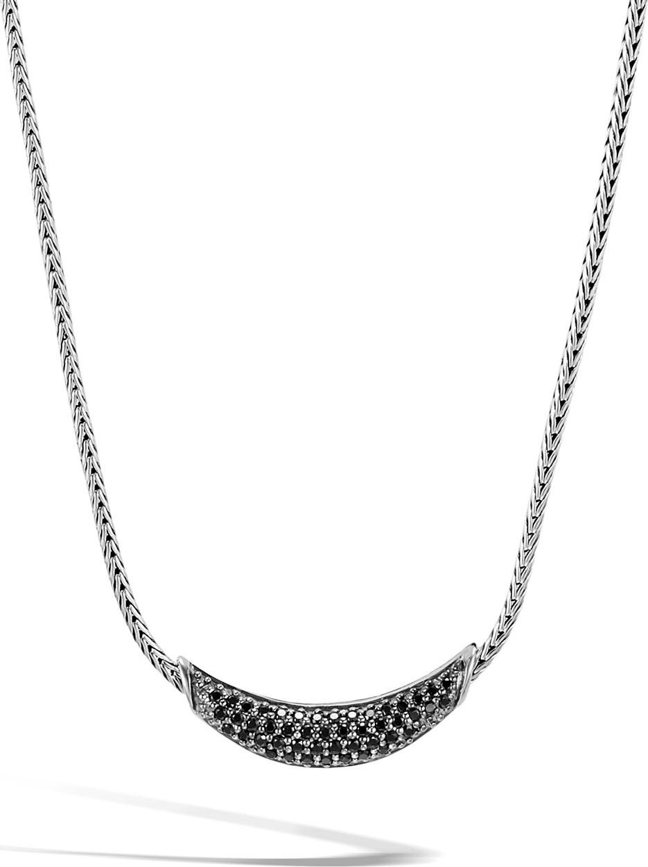 John Hardy Classic Chain Arch Necklace w/ Black Sapphires & Spinel