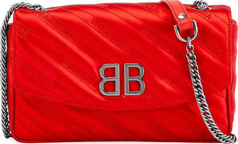 Balenciaga BB Satin Wallet on a Chain