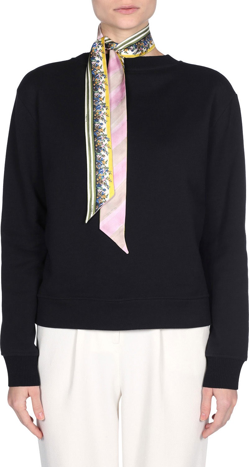 Fendi Silk Floral & Stripe Scarf