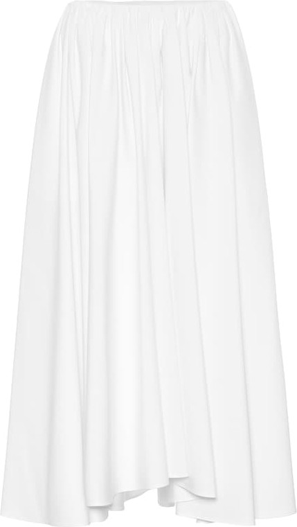 Jil Sander Pleated cotton-poplin midi skirt