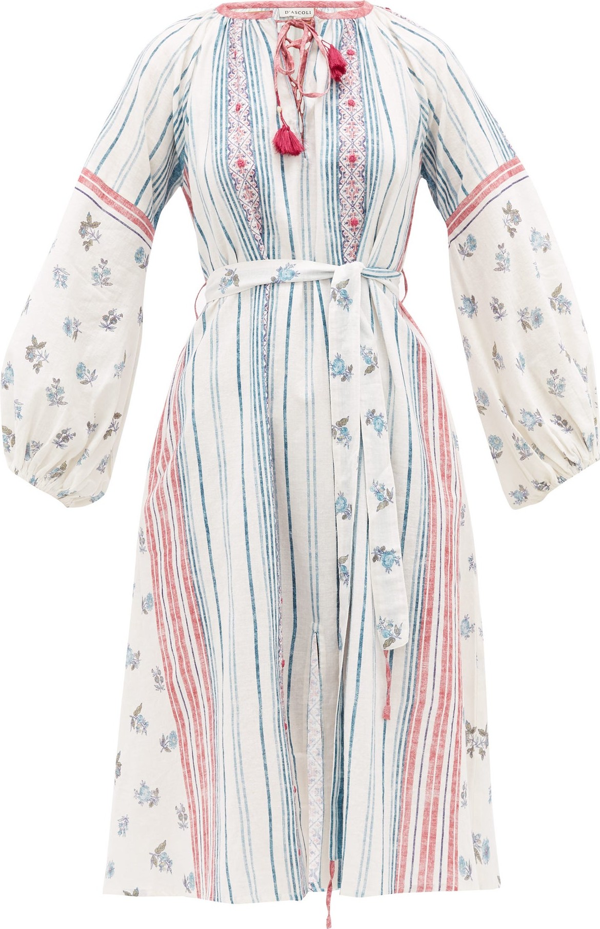D'Ascoli Amangansett belted floral-print cotton dress